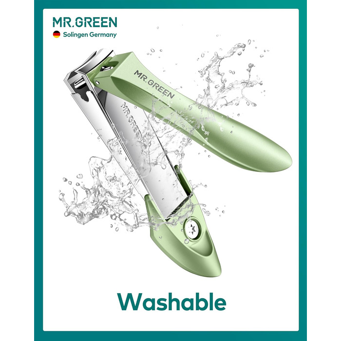 Професійний набір для манікюру MR.GREEN: кусачки для нігтів з пилкою, для чоловіків, жінок, дітей та літніх людей, зелений колір, подарункова упаковка