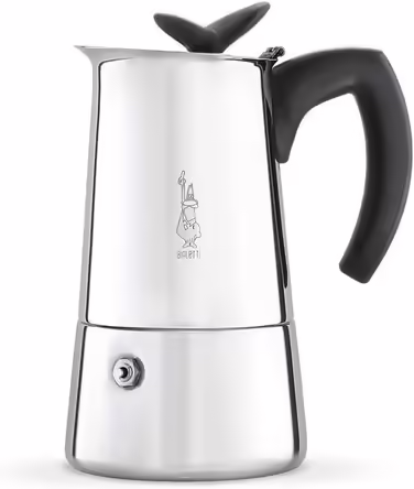Кавоварка Bialetti Musa Induction з нержавіючої сталі для всіх типів плит, 6 чашок (270 мл), срібляста