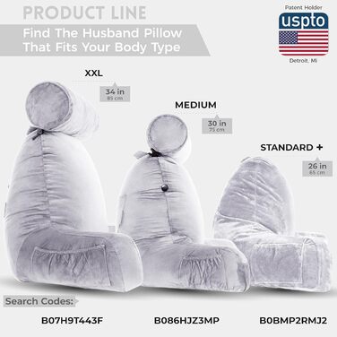 Подушка для чоловіків з підлокітниками - велика, для читання та відпочинку в ліжку. Преміум піна з пам'яті, знімна подушка для шиї, середній розмір (Dark Green)