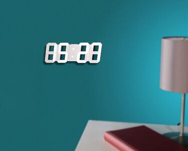 Lunartec Digital Clock Wall: Digital Jumbo LED Table & Wall Clock, 3D, Alarm Clock, Dimmable, 28 cm (Digital Clock for Placement, 3D Clock, Illuminated)