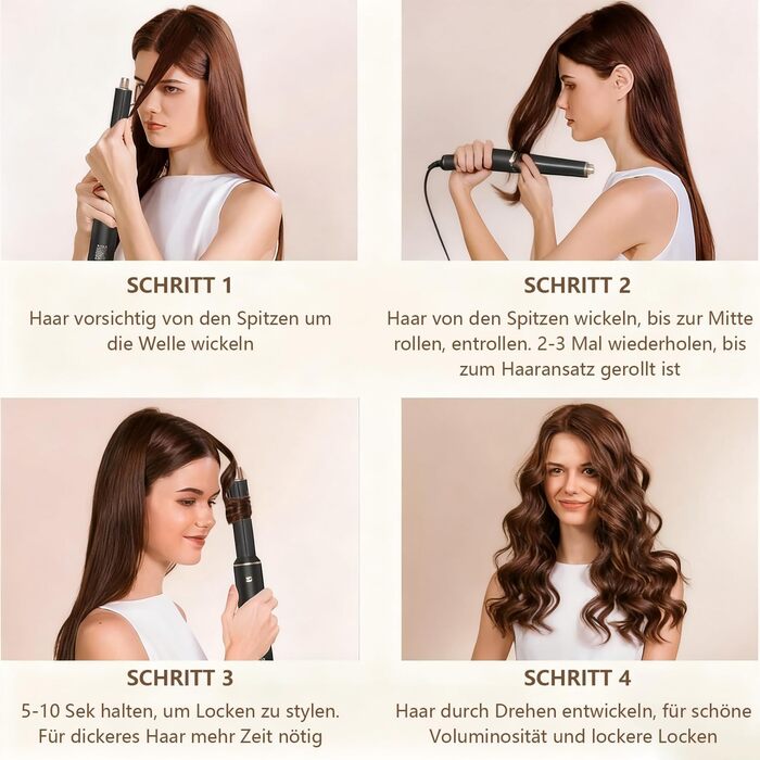 Фен-щітка 5 в 1 для волосся, Airstyler, стайлер для укладання, випрямляч, локони, об'єм, рожевий, Eurostecker