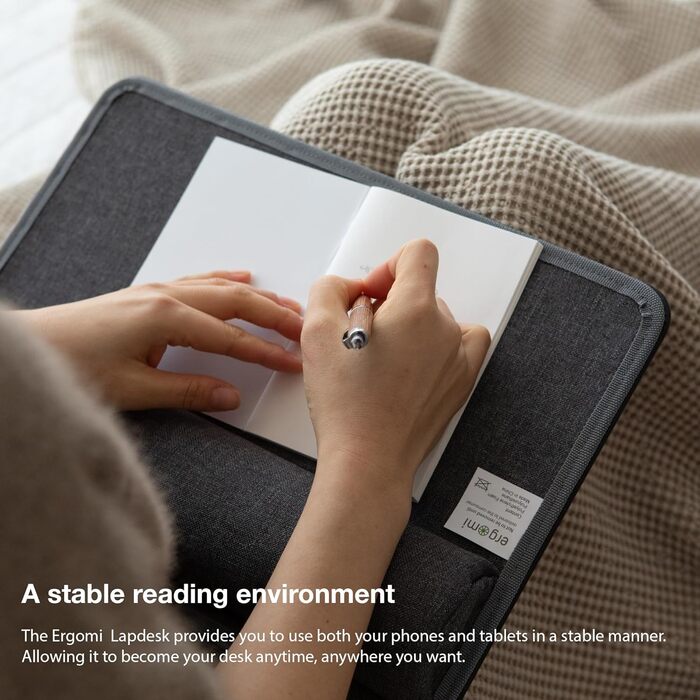 Підставка для ноутбука на колінах, колінцевий столик з подушкою, L – дерев'яний вигляд (M – PU), 30.5 x 57 x 4.5 см