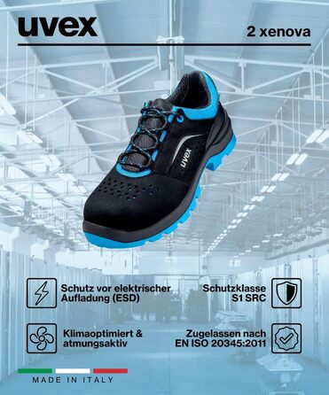 Черевики робочі Uvex Xenova Geloche S1 - чоловічі, чорно-сині, 45 EU