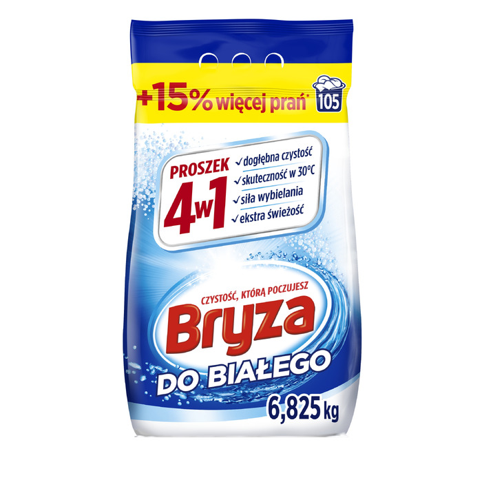 Пральний порошок Bryza 4в1 для білого прання, 6,825 кг (105 прань)