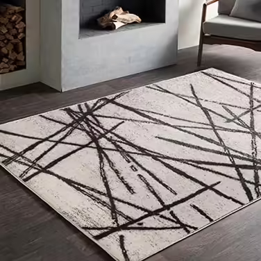 Leesentec Rugs Living Room Modern Artistic Rug Unique Rugs Chic Vintage Distressed Oriental Rugs Floor Mat (200 x 250 cm, Beige) Beige 200 x 250 cm