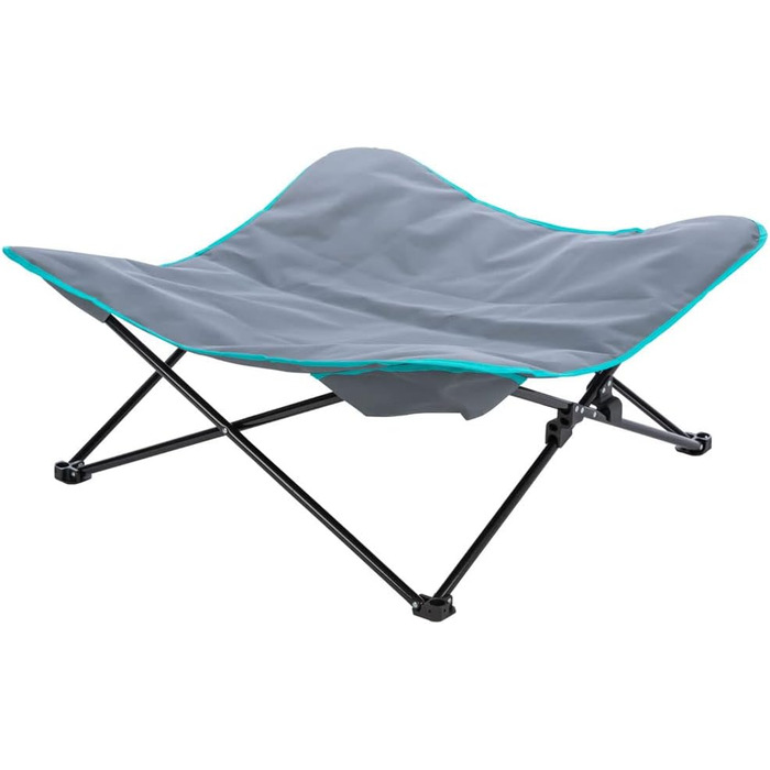 Килимок для собак TRIXIE Camping - Oxford Polyester, металевий каркас, знімна наволочка, складаний, з сумкою для транспортування, 69 x 20 x 69 см, сірий/чорний, 35 кг