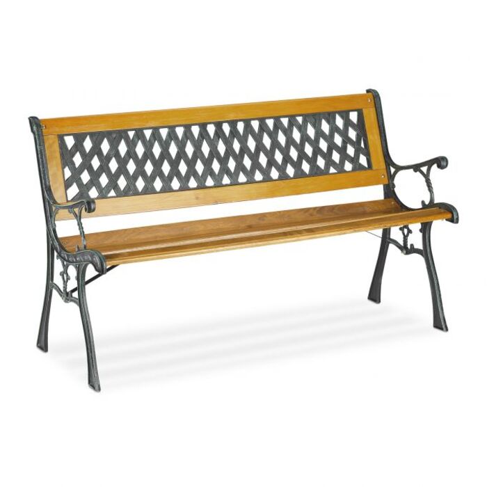 Relaxdays Garden Bench with Wicker Look