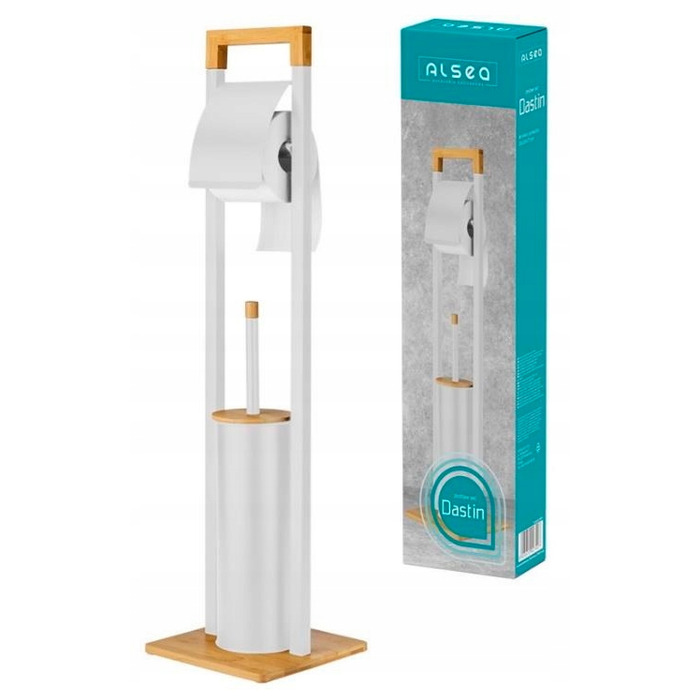 Набір для ванної кімнати DASTIN: тримач для йоржика та тримач для туалетного паперу, білий матовий