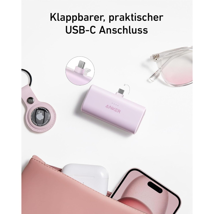 Powerbank Anker Nano 5000mAh 22.5W з USB-C, сумісний з iPhone, Galaxy, Huawei, iPad, AirPods (Білий)