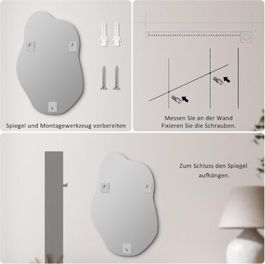 Дзеркало настінне чорне 40x60 см прямокутне з заокругленими кутами, монтаж на стіну, нержавіюча сталь, косметичне дзеркало для ванної кімнати та вітальні, гладка поверхня, горизонтальний/вертикальний монтаж