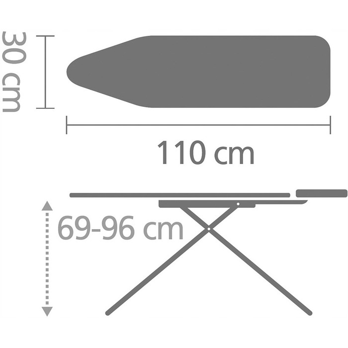Прасувальна дошка Brabantia стандартна, 110 см x 30 см