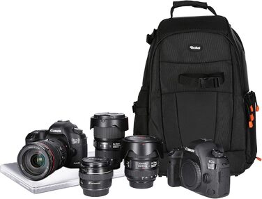 Рюкзак для фотоапарата Rollei Fotoliner Ocean M: з перероблених PET-пляшок, з дощем.і, ручної поклажі, чорний