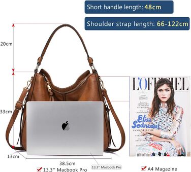 Сумка жіноча Reaer середнього розміру, шопер велика, PU шкіра, чорно-пісочний колір, на блискавці (L, коричнево-золота блискавка)