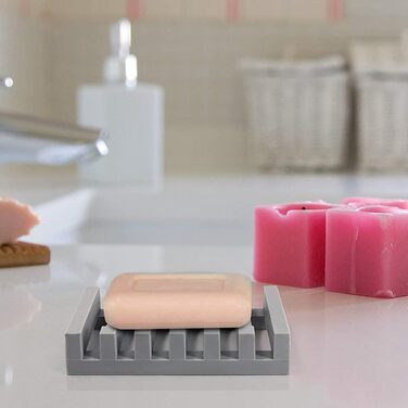 2 шт. мильниці Silikon AstraLoom з самостійним зливом, легко чистяться, неслизькі та небрудні, ідеальні для ванної кімнати, кухні, мила (сірі)