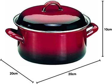 IBILI STRAIGHT Pot with Lid Volcano Stainless Steel, red/black, 24 cm, 2-piece set (20 cms)