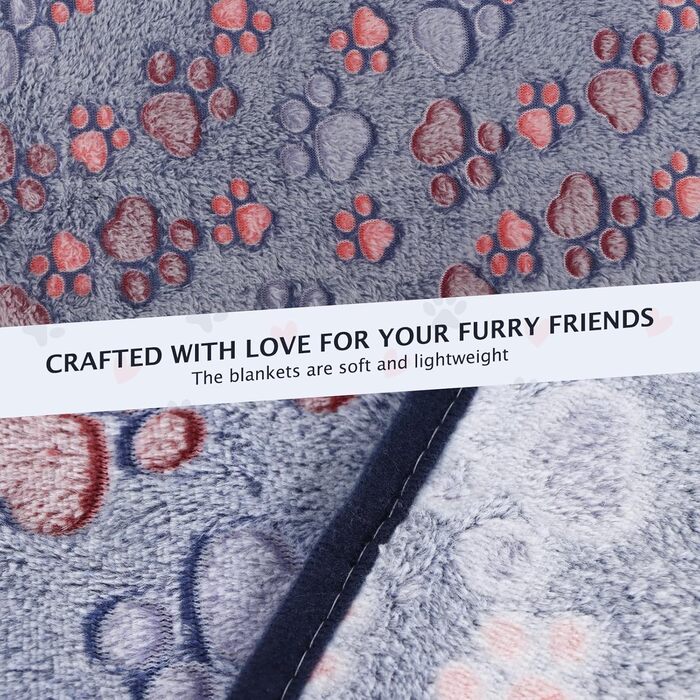 М'яка флісова ковдра для собак та котів BVAGSS, 6 шт., 60 x 40 см, блакитна