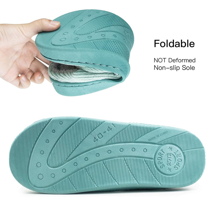 Зимові теплі халапи для дому з антиковзаючою підошвою, зелені, 38/39 EU
