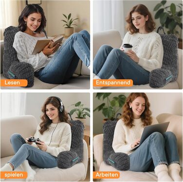 Підлогове крісло-мішок з підтримкою спини для читання, відпочинку та перегляду телевізора, підходить для дорослих