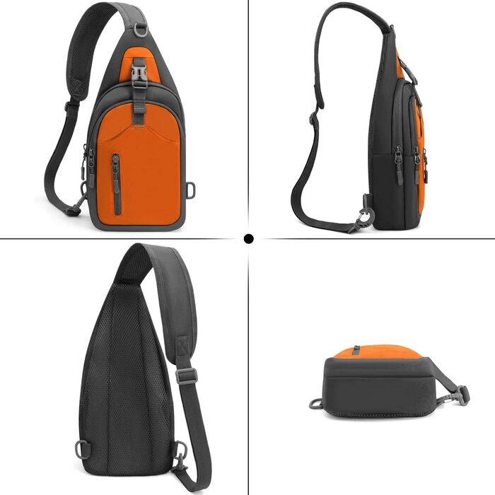 Чоловіча нагрудна сумка-рюкзак на плече, Crossbody Bag для спорту та прогулянок (Помаранчевий)