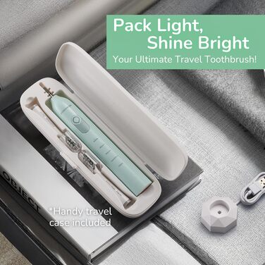 Електрична зубна щітка BarberBoss для дорослих QR-7537 (М'ята) – осцилююча, звукова технологія, 6 насадок, таймер, кейс