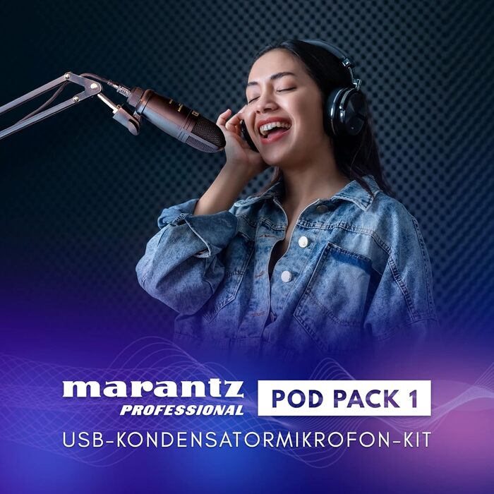 Мarantz Professional MPM-1000U - USB Конденсаторний мікрофон з великою мембраною та нирковою характеристикою для подкастів, студії, геймінгу. Комплект Pod Pack 1