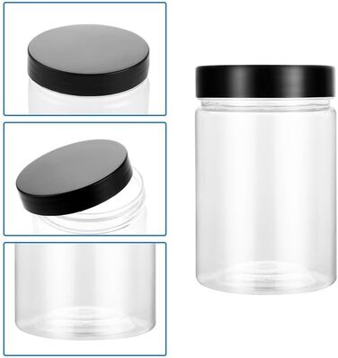 Набір контейнерів для зберігання 16 шт. по 500 мл з кришкою, прозорі пластикові банки, BPA-Free, для солодощів та продуктів харчування