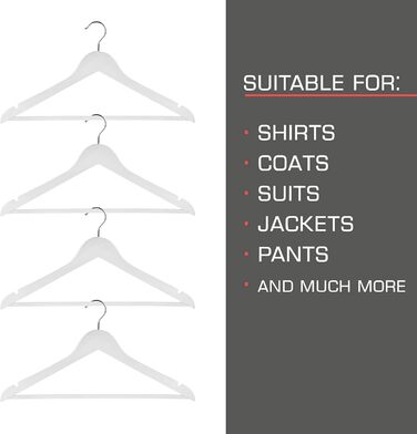 Набір з 20 дерев'яних вішалок для одягу Sjard з кільцем з кедру, захист від молі, з перекладиною для штанів, сертифікат FSC®