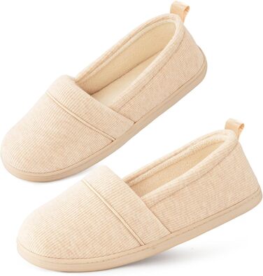 Жіночі домашні тапочки EverFoams з піною Memory Foam, зручні та легкі, з антиковзкою гумовою підошвою (39 EU, Бежевий)