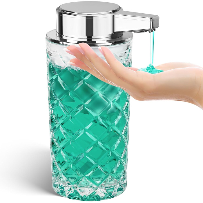 Phneems Automatic Soap Dispenser Glass Electric Soap Dispenser with Sensor, 3-Level Adjustable, Soap Dispenser, Automatic Dish Soap Dispenser, USB Rechargeable, IPX5 Waterproof, 300ML for Bathroom, Kitchen, Gel