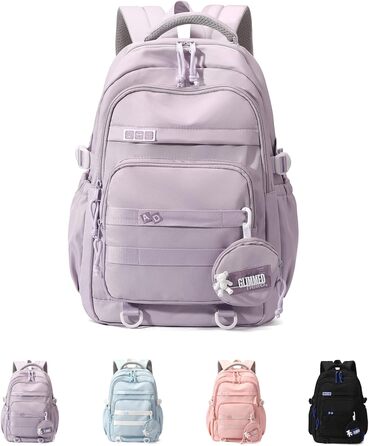 Шкільний рюкзак для дівчинки-підлітка, водонепроникний, легкий, великої місткості, модний, для школи або подорожей - фіолетовий