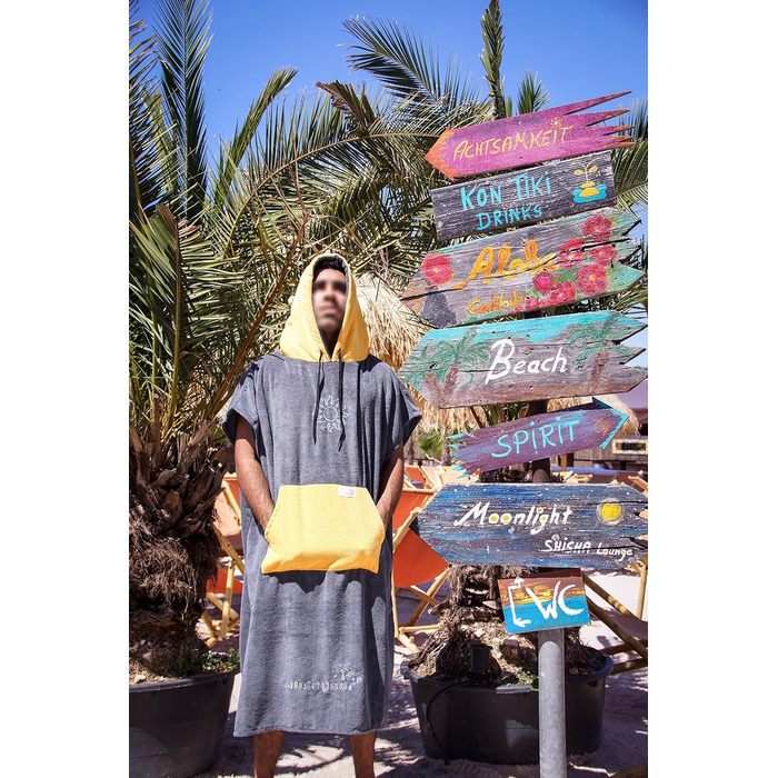 Musegear Surf Poncho - Adult - Mobile Changing Room - One Size - Orange/Anthracite – Changing Aid and Cozy Robe - Stylish and Practical