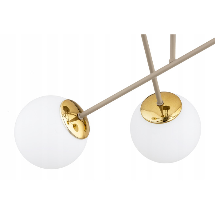 Стельовий світильник Milo Ecru бежевий, металевий, на 4 цоколі E27, 28x70 см