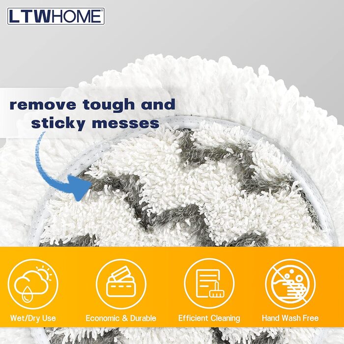 LTWHOME 16cm Mop Pads Set Suitable for Floating Mop 1 pc. M30457 (10 pieces)