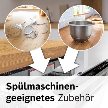 Кухонний комбайн Bosch Serie 4 MUM58L20, 1000 Вт, чаша 3,9 л, міксер 1,25 л, планетарне змішування, насадки з нержавіючої сталі, шинкувальна насадка, 3 диски, сірий/сріблястий