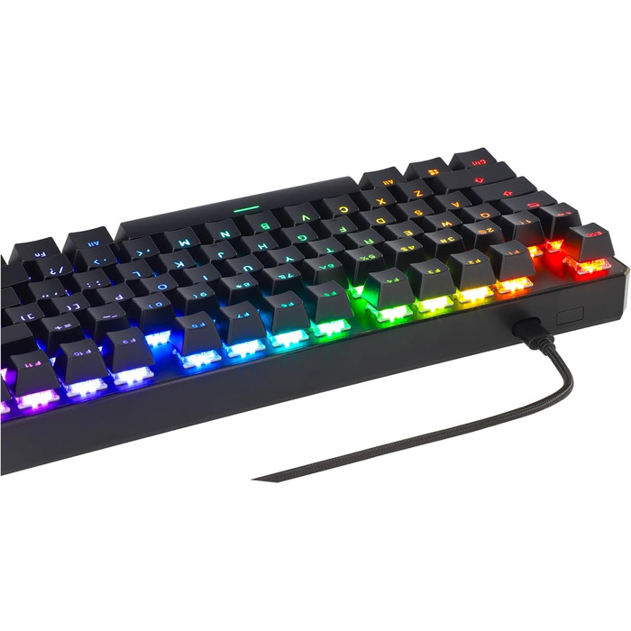 Механічна клавіатура TECWARE Phantom+ 87 клавіш RGB (Чорна) з перемикачами Wraith Red (лінійні, 45g)