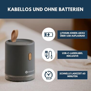 Електричний видалення ворсу для одягу: компактний, портативний, USB-зарядка, подвійний захист, сірий Chicago