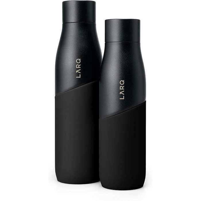 LARQ Movement PureVis 950ml – UV Self-Cleaning Stainless Steel Bottle with Silicone Sleeve | Lightweight, Impact-Resistant, Keeps Water Cool | Fitness, Running & Outdoor Activities, Black/Onyx