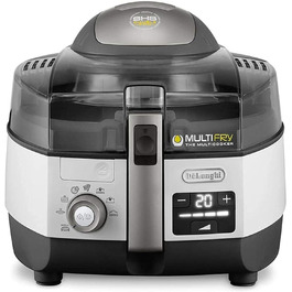 Аерофритюрниця-мультиварка De'Longhi MultiFry Extra Chef Plus FH1396, 1,7 кг, 8 програм, 2300 Вт, біла, з грилем та рецептурним додатком