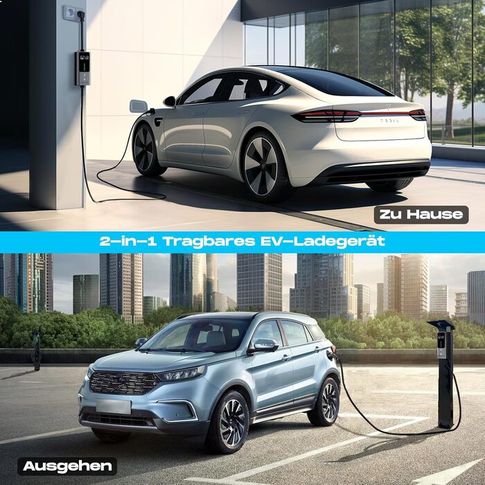 Кабель для зарядки електромобіля Type 2 Schuko 3.68kW, 6-16A, 5M, 1-фазний, з цифровим дисплеєм, IP65, IEC 62196-2 PHEV/EV