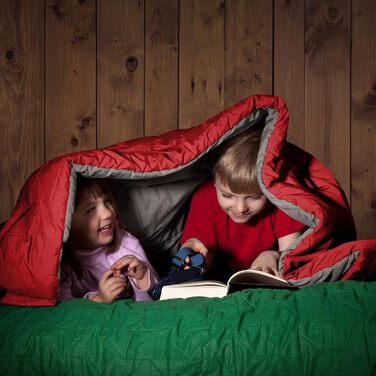 Сплячий мішок - компактний, легкий літній спальник для кемпінгу, відпочинку на природі, дорослих, піших прогулянок та відпочинку в приміщенні (зелений/червоний)