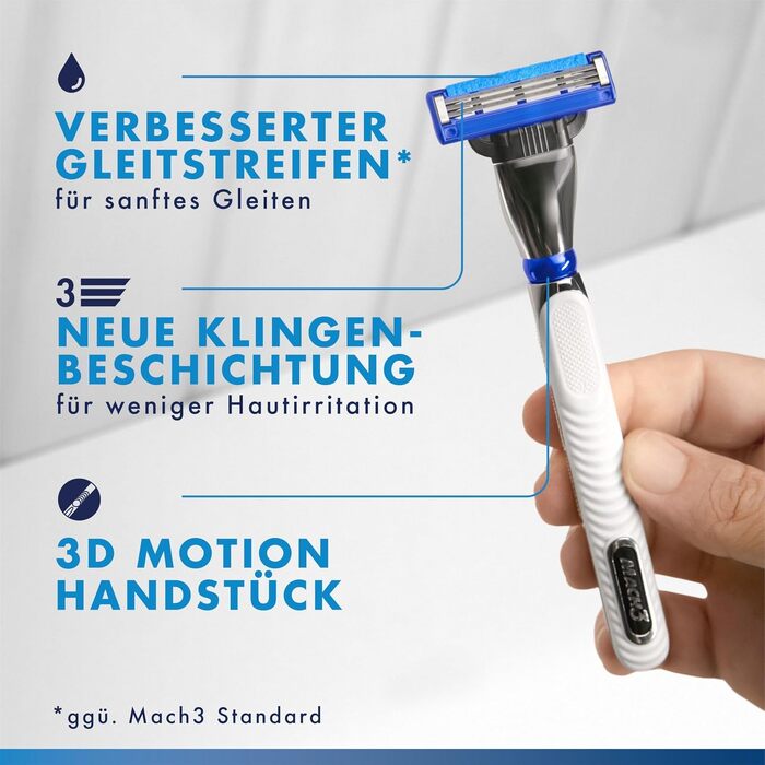 Смінні леза для чоловічих бритв Gillette Mach 3, 20 шт, сині