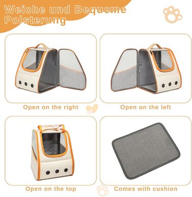 Рюкзак для кота/собаки, складаний, з вентиляцією, оранжево-білий