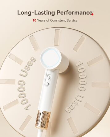 Фен з дифузором, потужний фен з мотором 160 000 об/хв, іонізатор, 500 млн негативних іонів, для подорожей та дому (сірий), з дифузором