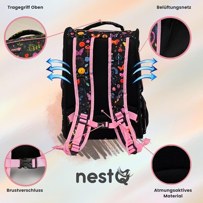 Рюкзак для собак та котів, до 5 кг, ергономічний з вентиляцією, для подорожей (рожевий, з метеликом)