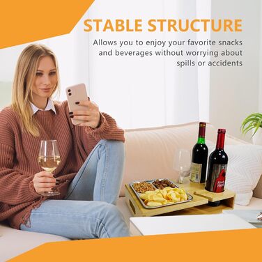 Couch Bar, Couchbar Sofa, Couchbar Snackbox, Wine Holder for Couch, Couchbar - Sofa Table - Wine Rack - Snack Bowl - Snack Holder - Couch Butler