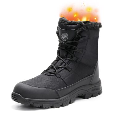 Зимові робочі черевики ANGRYRAM для чоловіків та жінок. Теплі, з металевим підноском, неслизькі, чорні. Розмір 44 EU