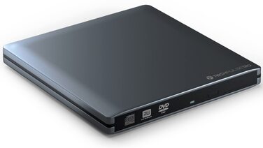 Зовнішній USB 3.0 DVD/CD привід-записувач techPulse120, портативний Slim Drive CDRW/DVDRW для ноутбука та ПК, алюміній, сірий