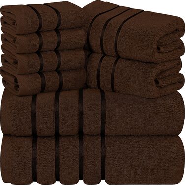 Набір рушників для ванної Utopia Towels (8 шт.): 2 банні, 2 для рук та 4 для обличчя, бавовняні, гігроскопічні, з петлею для підвішування