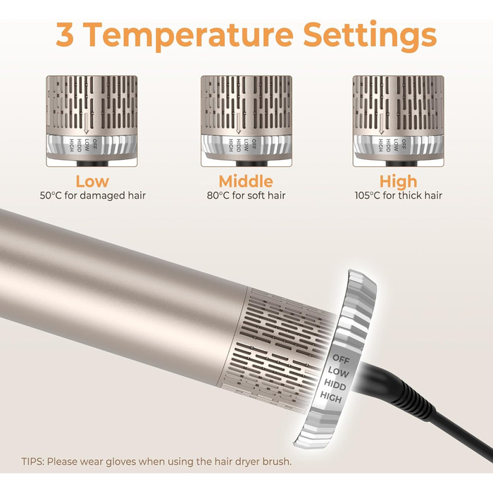 Фен-щітка 5-в-1 Airstyler Pro 1000W з іонізацією, 60000 обертів, для створення локонів та об'єму, сріблястий