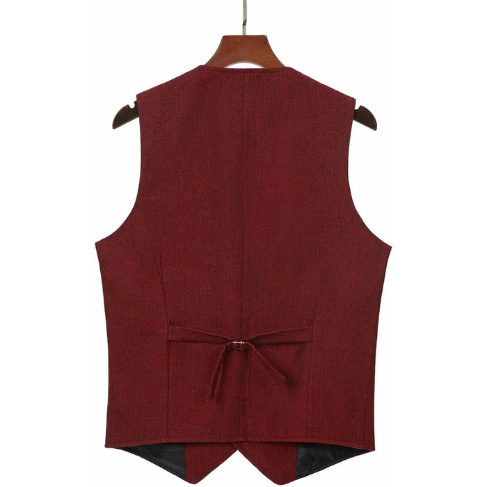 Жилет чоловічий Solovedress Vintage Classic Wolle, формальний, приталений, для весілля, Groomsmen, червоний, XL